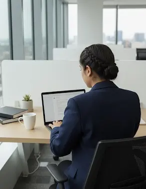 the best freelance digital marketer in kochi working and checking her datas related works